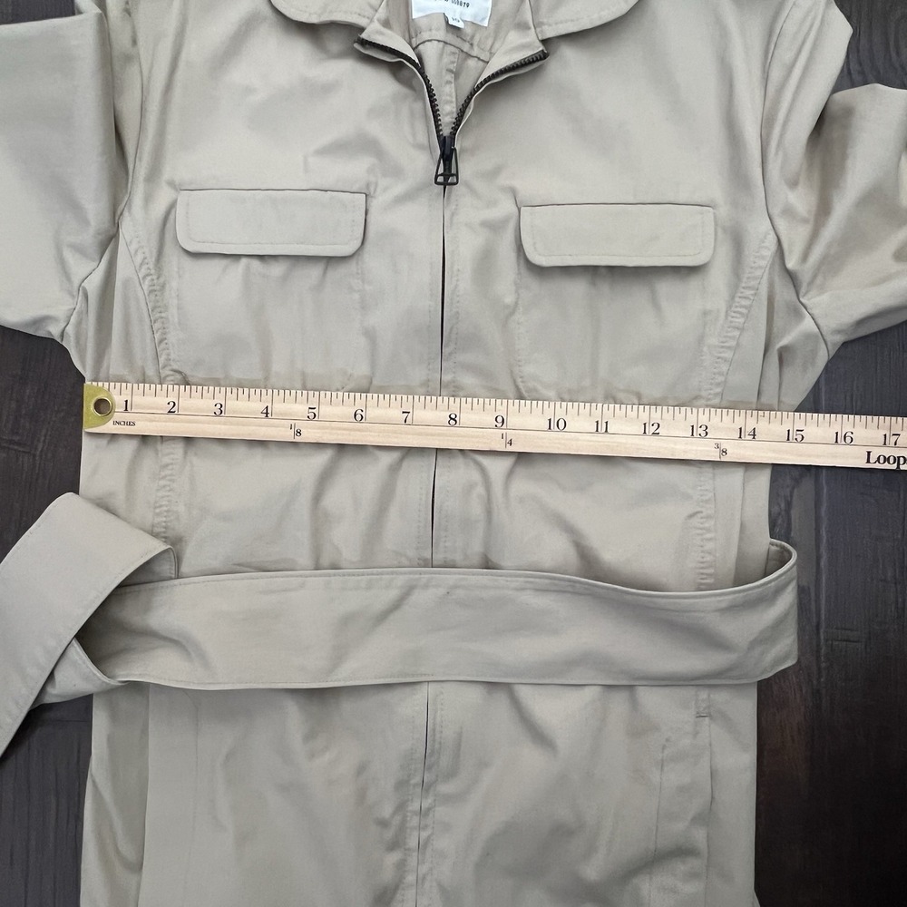 Rag & Bone Trench Dress Womens 10 Khaki Tan Pilot Military Minimalist Full Zip - Picture 7 of 14
